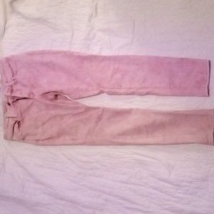pink dyed skinny jeans